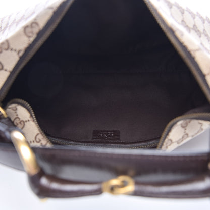 Gucci Monogram Medium Horsebit Chain Hobo Dark Brown 5 of 14
