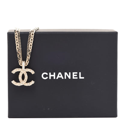 Chanel Crystal CC Multi Strand Chain Necklace Gold 6 of 6