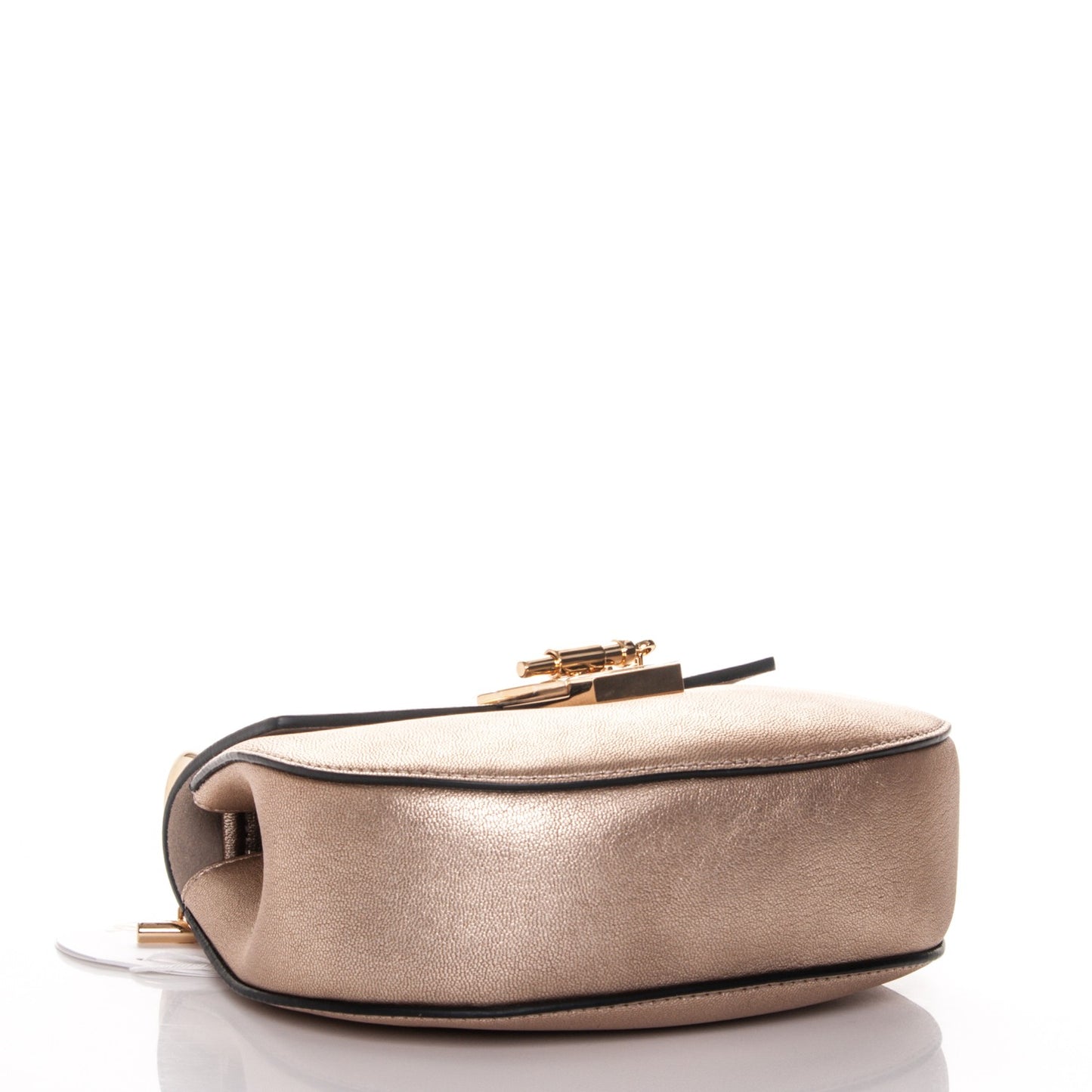 Metallic Goatskin Mini Drew Shoulder Bag Abstract Gold