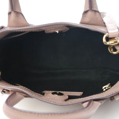 Burberry Grainy Calfskin House Check Small Banner Tote Pale Orchid 6 of 9