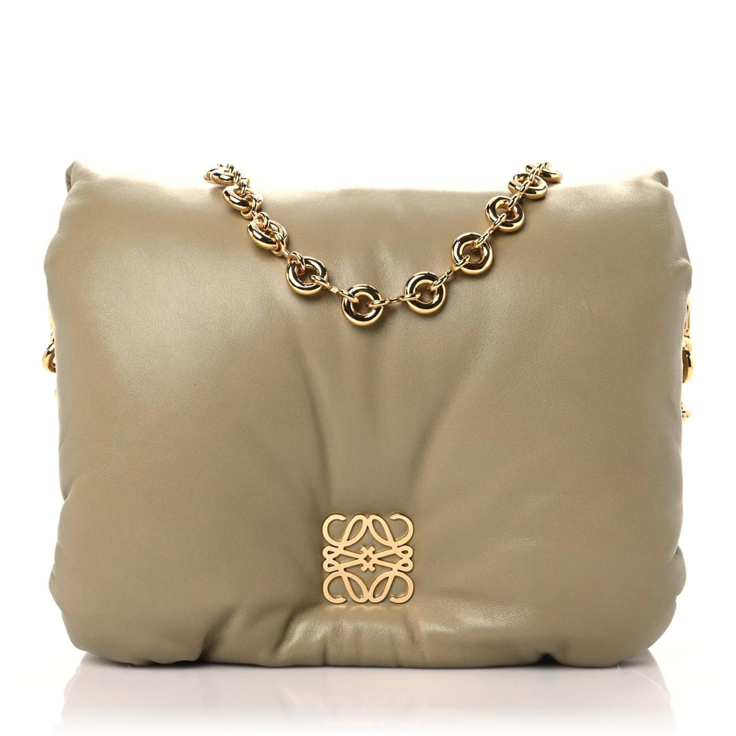 Lambskin Goya Puffer Bag Dark Green