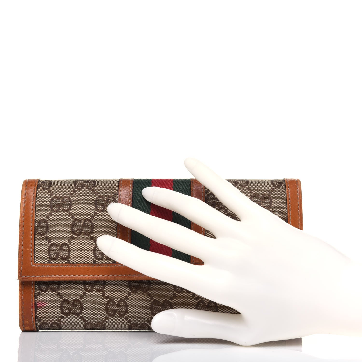 Gucci Monogram Vintage Web Continental Wallet Tobacco 2 of 22