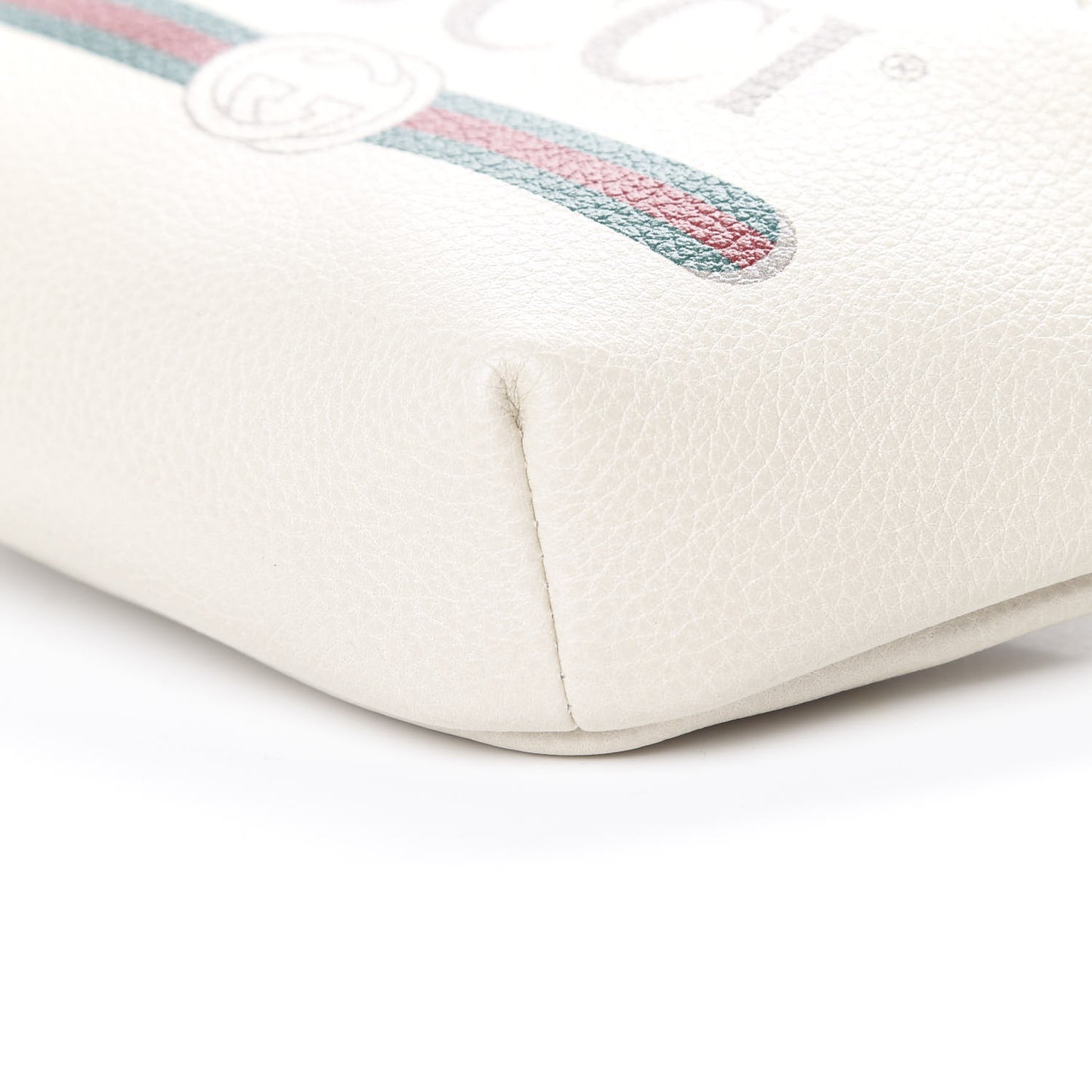 Grained Calfskin Small Logo Belt Bag White