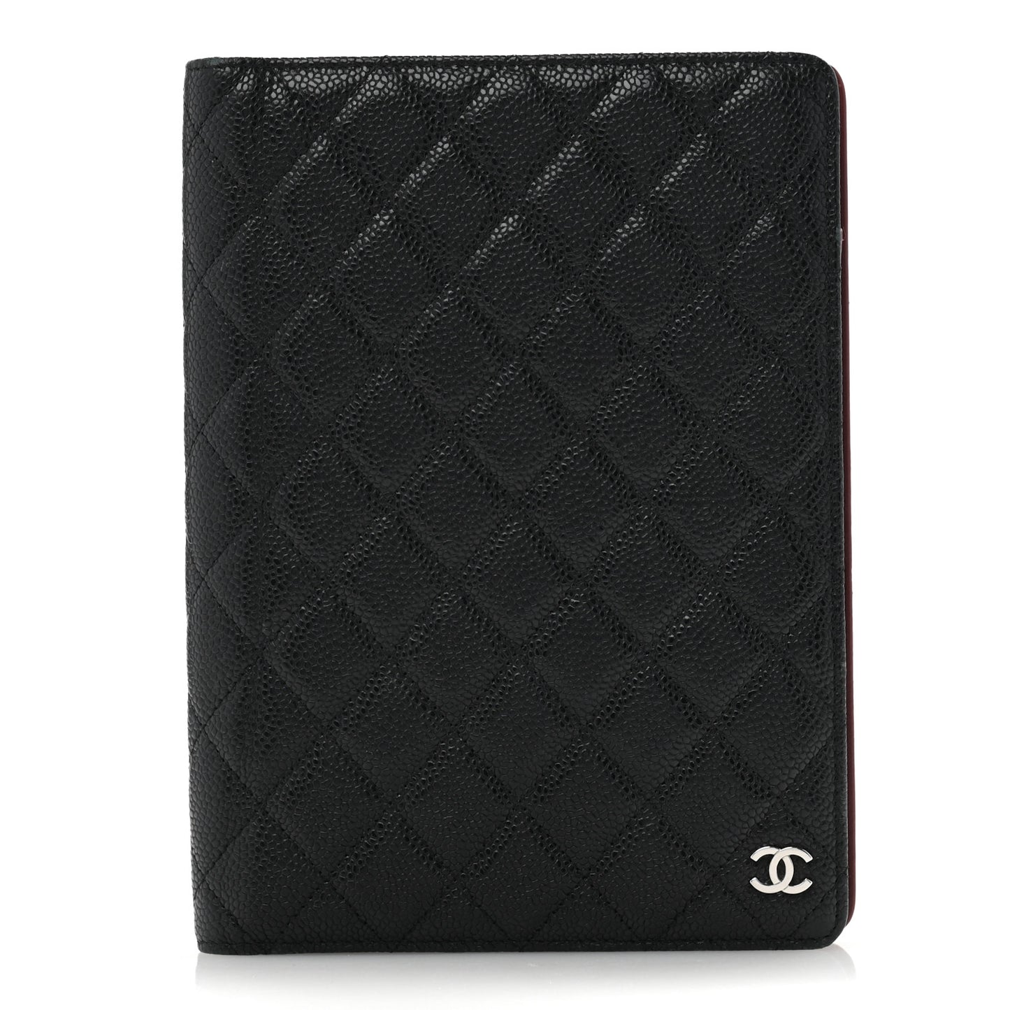 Caviar Quilted Large Agenda Cover Black