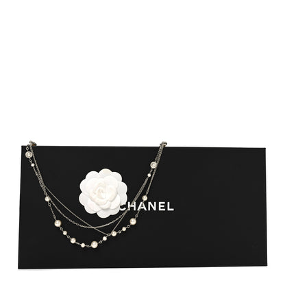 Chanel Pearl Crystal CC Long Necklace Pearly White 5 of 5