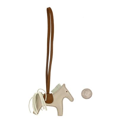 Hermes Milo Lambskin Grigri Rodeo Horse Bag Charm PM Craie Vert Fizz Kraft 2 of 3