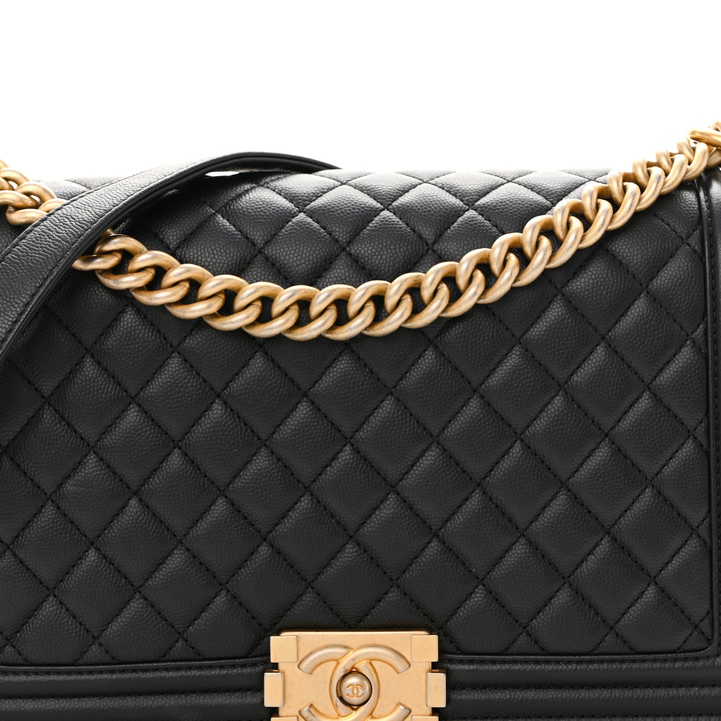 Caviar Quilted New Medium Boy Flap Black