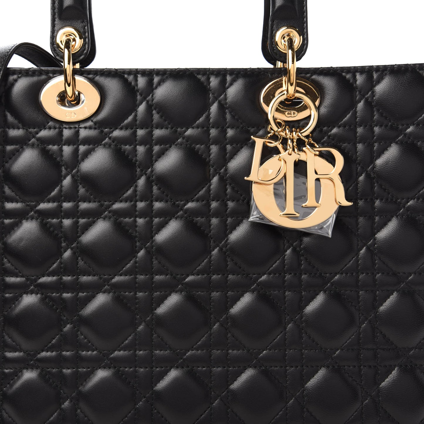 Lambskin Cannage Large Lady Dior Black