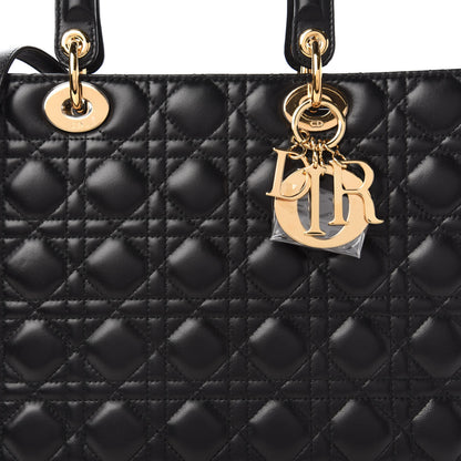 Christian Dior Lambskin Cannage Large Lady Dior Black 10 of 11