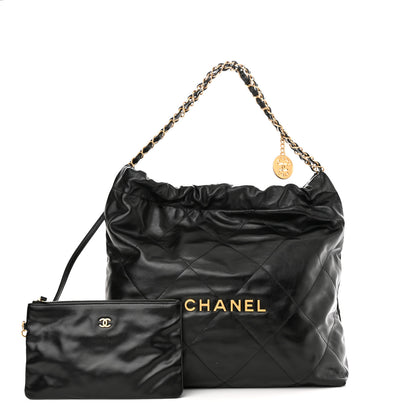 Chanel Shiny Calfskin Quilted Chanel 22 Black 1 of 11