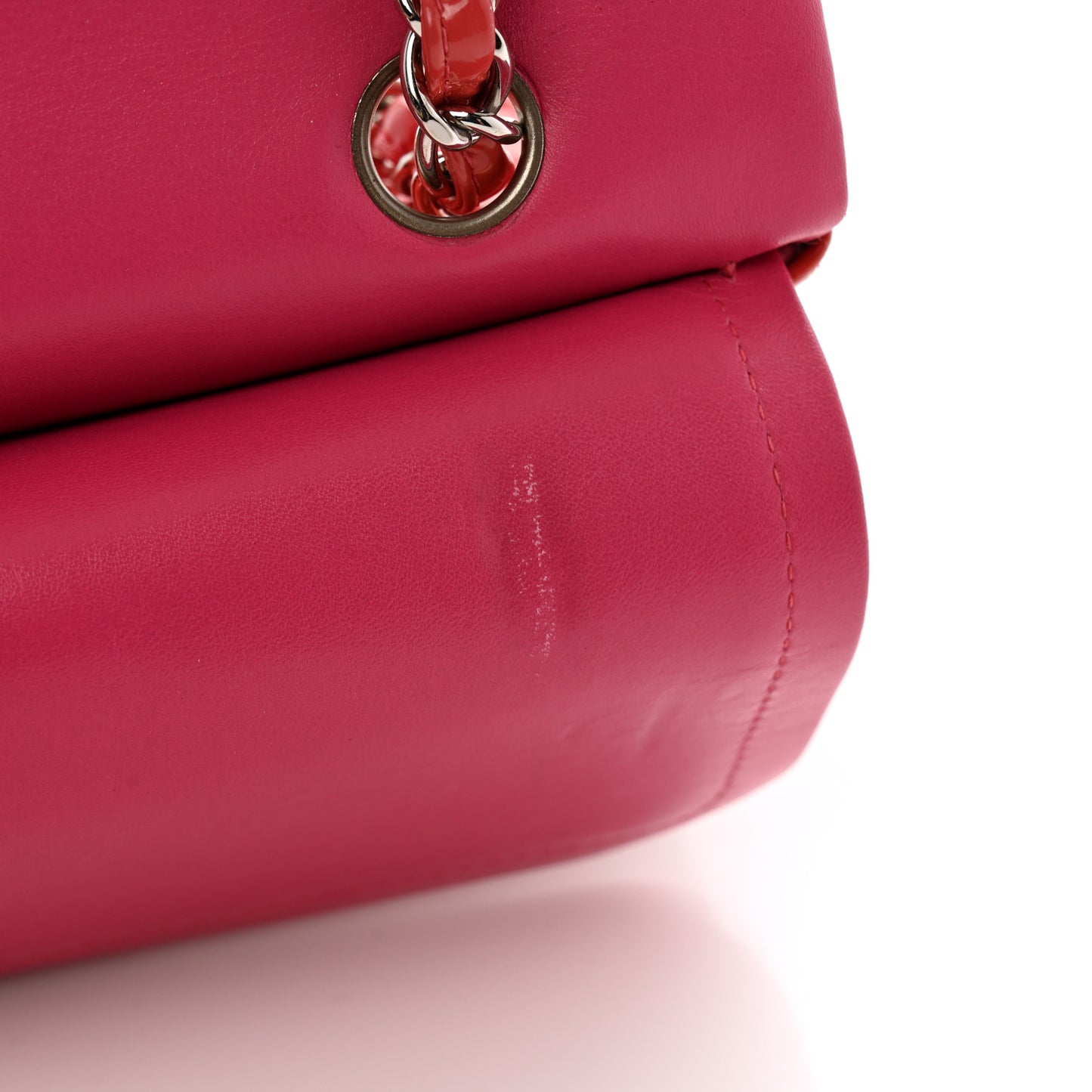 Patent Quilted Medium Double Flap Pink