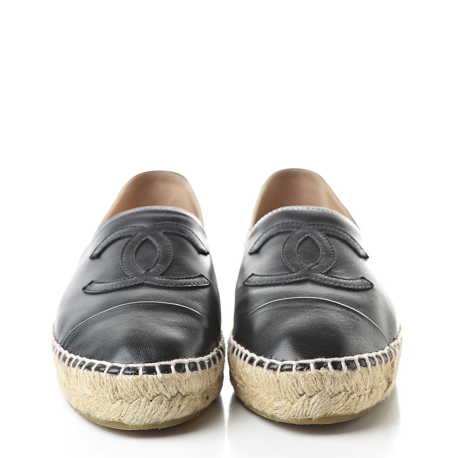 Chanel Lambskin CC Espadrilles 38 Black 2 of 10