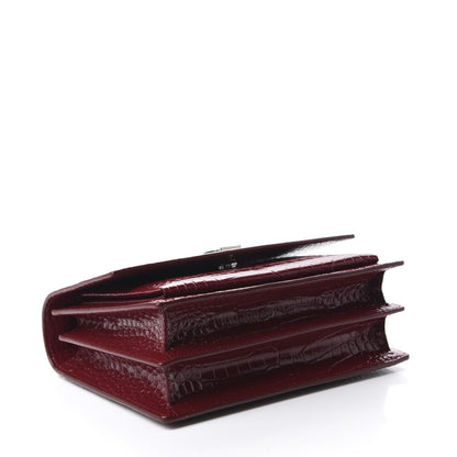 Saint Laurent Calfskin Crocodile Embossed Medium Monogram Sunset Palissandre 4 of 10