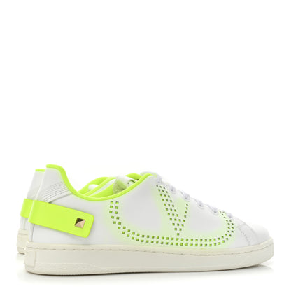 Valentino Garavani Calfskin Womens Backnet Sneakers 37.5 White Fluo Green 5 of 11