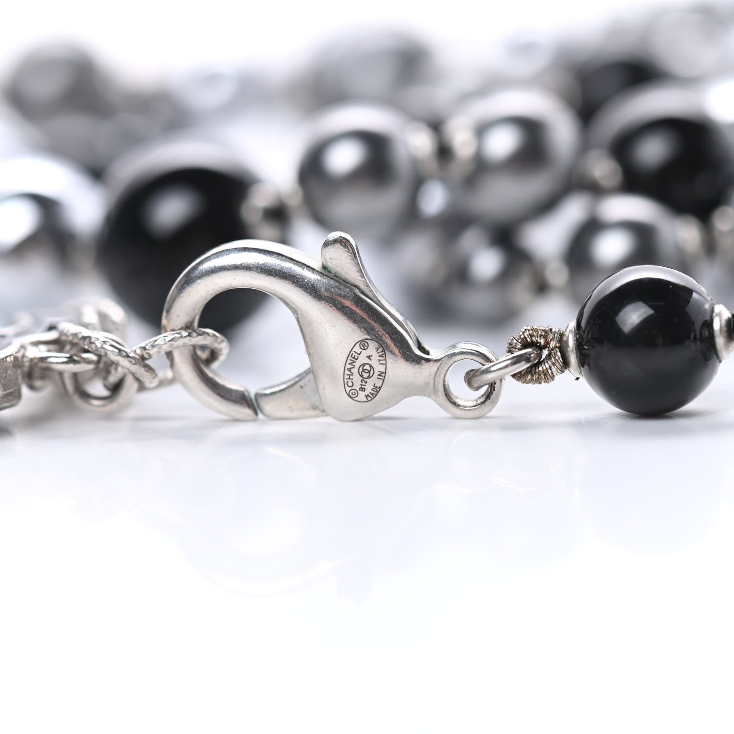 Chanel Pearl Beaded CC Long Necklace Black 4 of 4