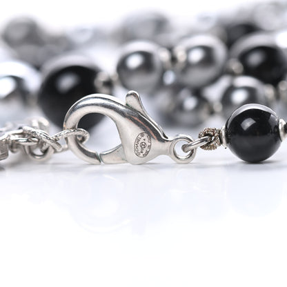 Chanel Pearl Beaded CC Long Necklace Black 4 of 4