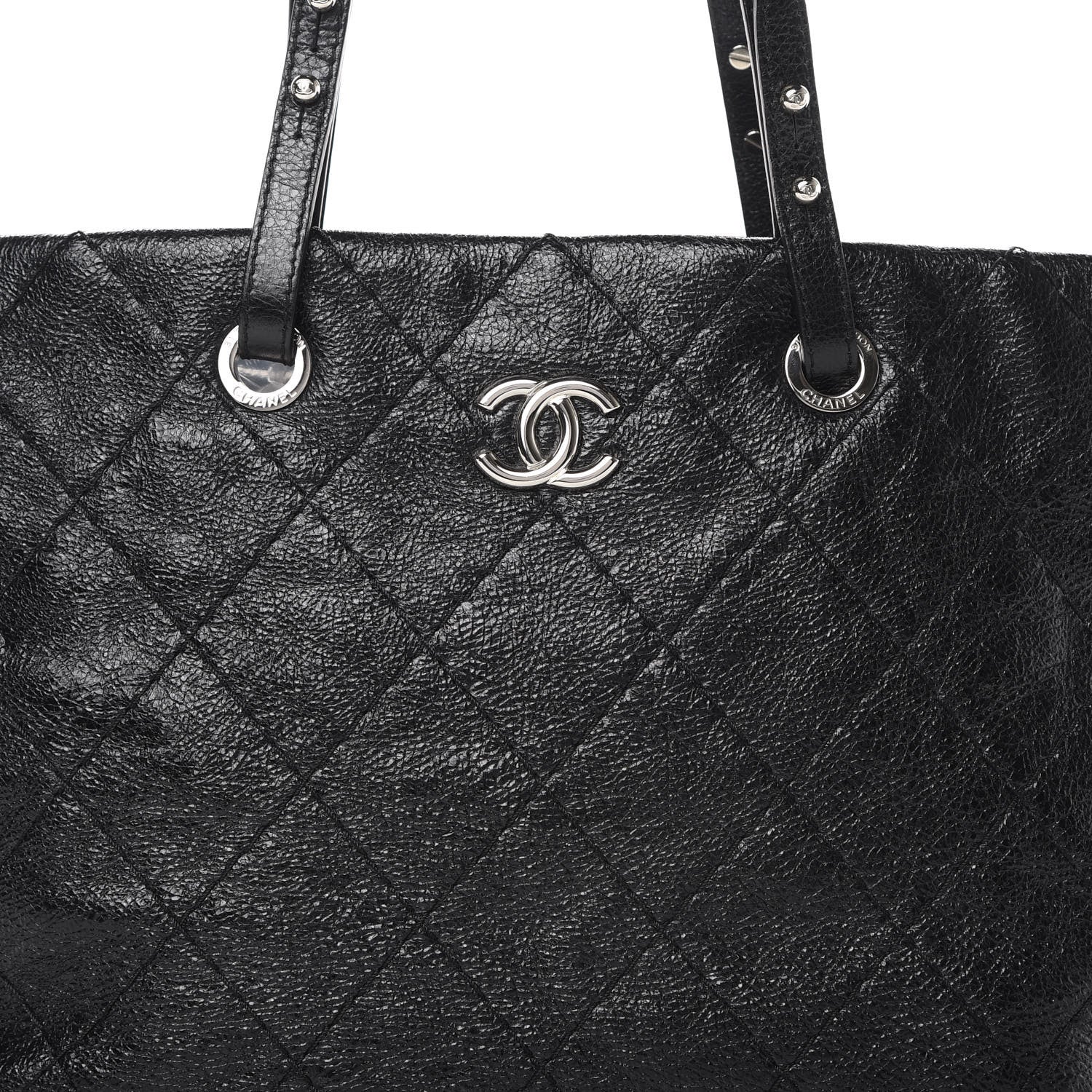 Chanel Glazed Calfskin Large On The Road Tote Black 8 of 11
