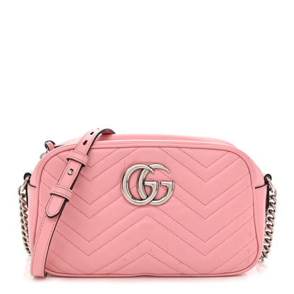Gucci Calfskin Matelasse Small GG Marmont Chain Shoulder Bag Wild Rose 1 of 12