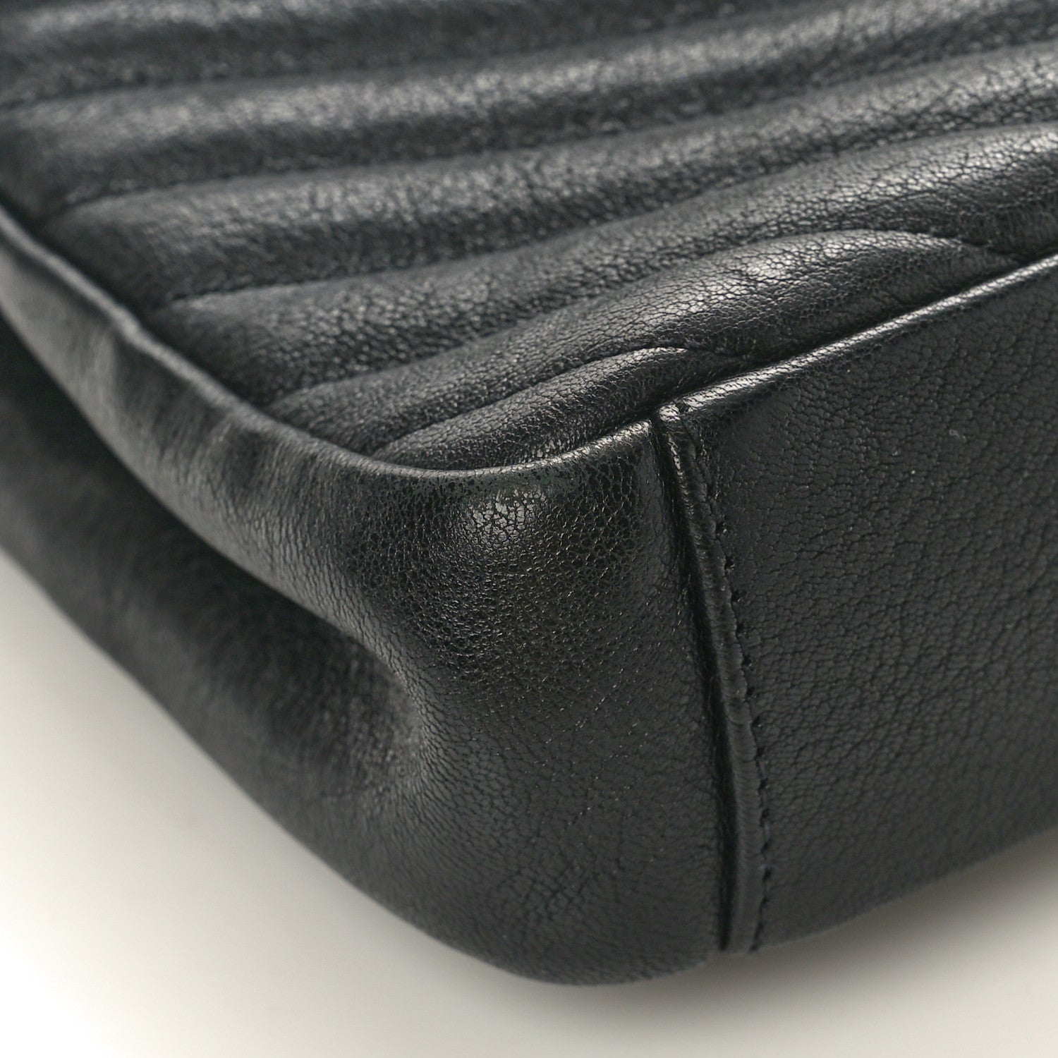 Saint Laurent Sheepskin Matelasse Chevron Monogram Monochrome Medium College Bag Black 9 of 12
