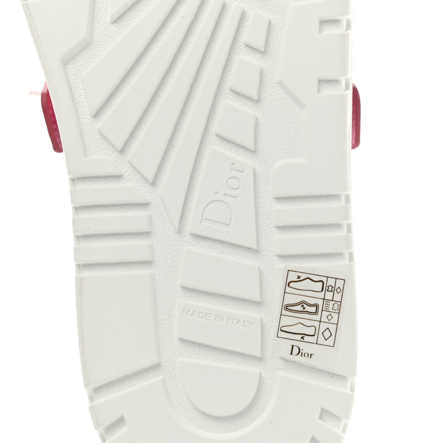 Laminated Calfskin Dior-ID Platform Sneakers 39.5 White Metallic Pink