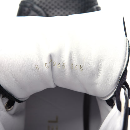 Chanel Perforated Lambskin High Top CC Sneakers 36.5 Black 10 of 10