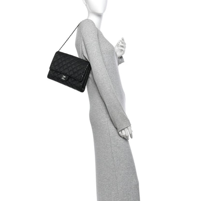 Chanel Lambskin Quilted Clutch with Chain Flap Black 2 of 10