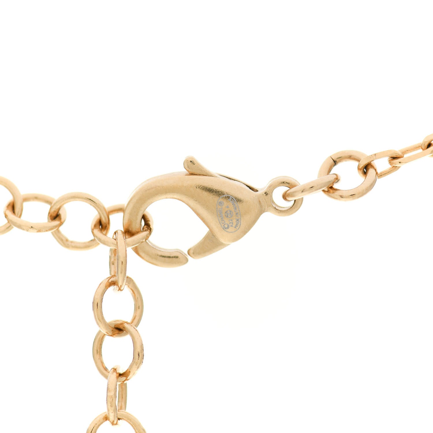 Chanel Crystal Metal CC Round Pendant Necklace Gold 4 of 4