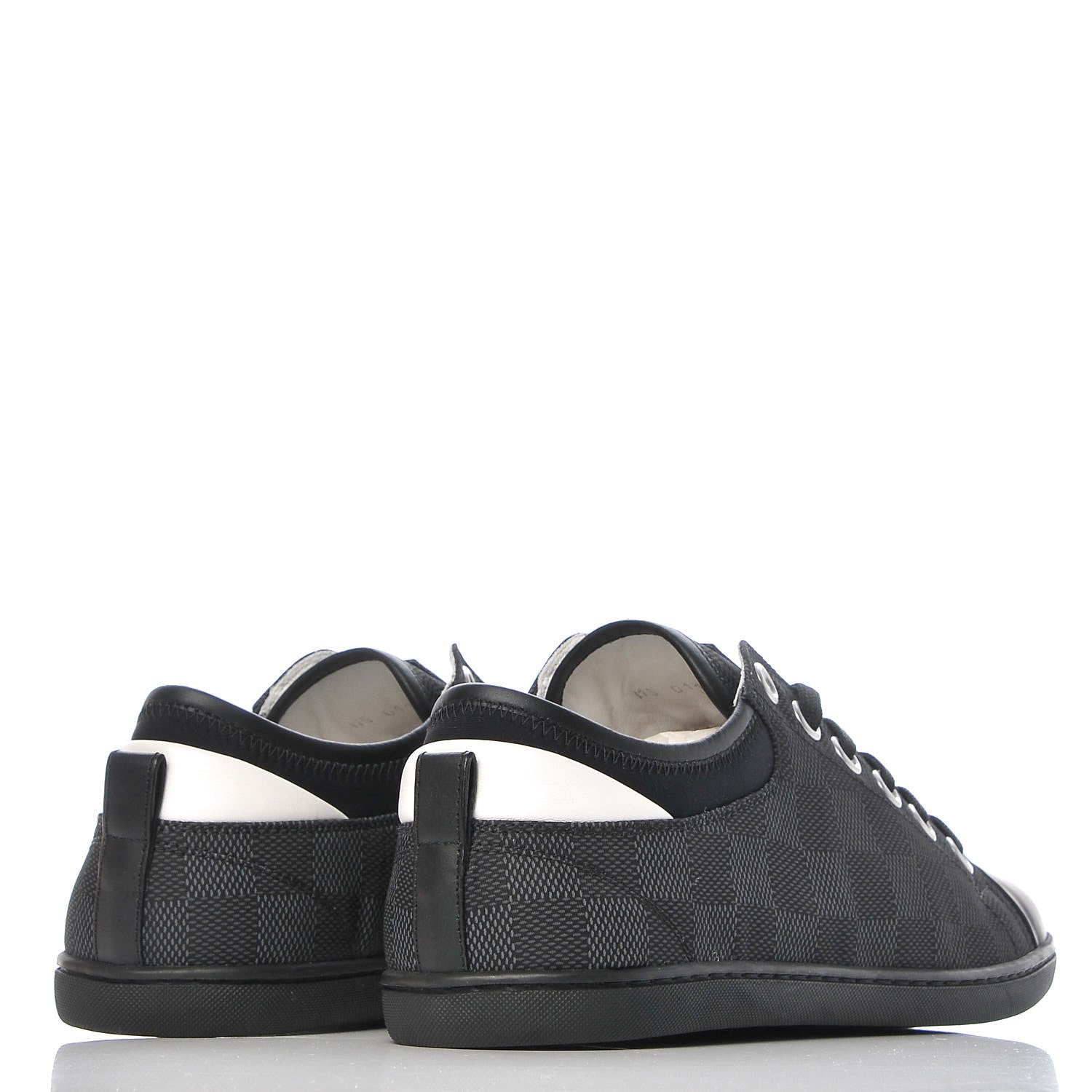 Louis Vuitton Lambskin Damier Graphite Baseball Sneakers 5 Black 4 of 9