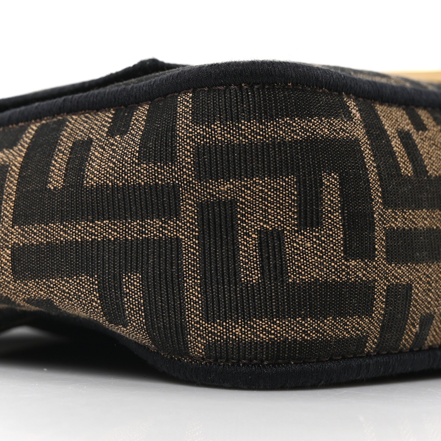 Fendi Fabric Jacquard FF 1974 Medium Baguette Tobacco Moro Black 8 of 9