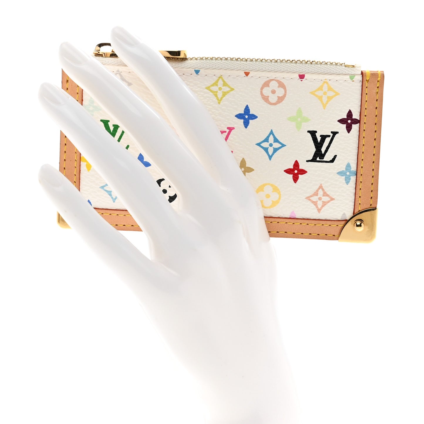 Monogram Multicolor Key Pouch White