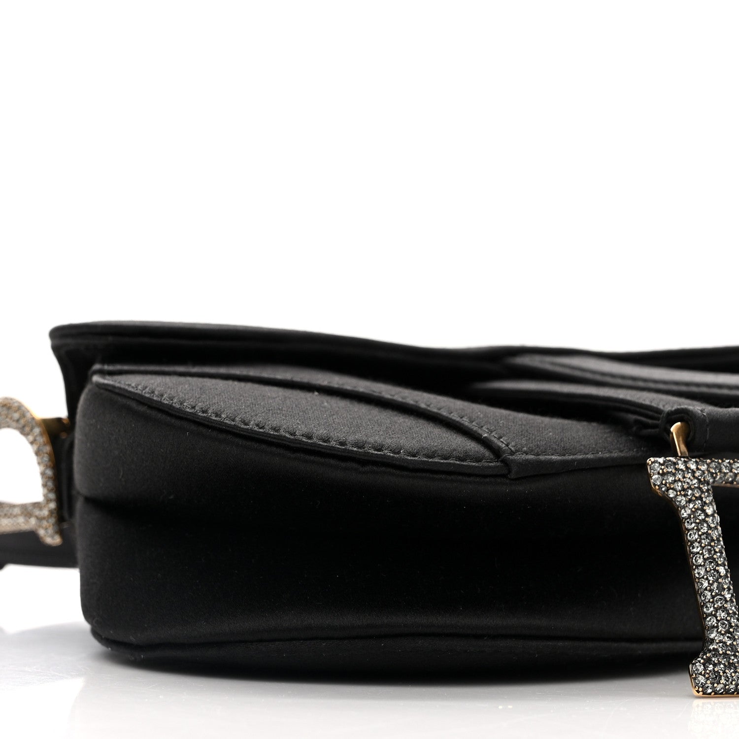 Christian Dior Satin Crystal Mini Saddle Bag Black 8 of 10