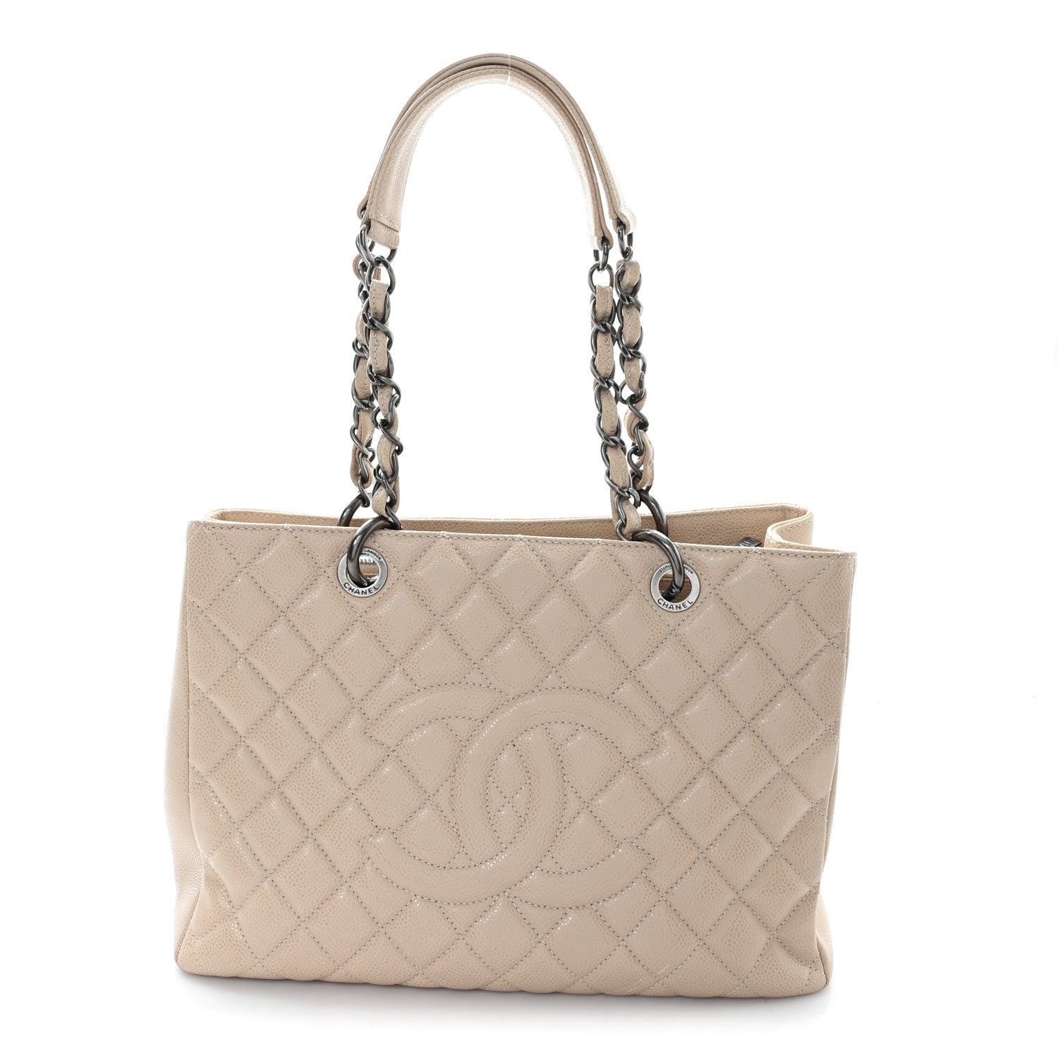 Chanel Caviar Quilted Grand Shopping Tote GST Beige 1 of 10