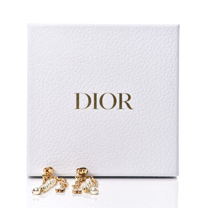 Christian Dior Pearl Danseuse Etoile Chain Dangle Earrings Gold 4 of 4