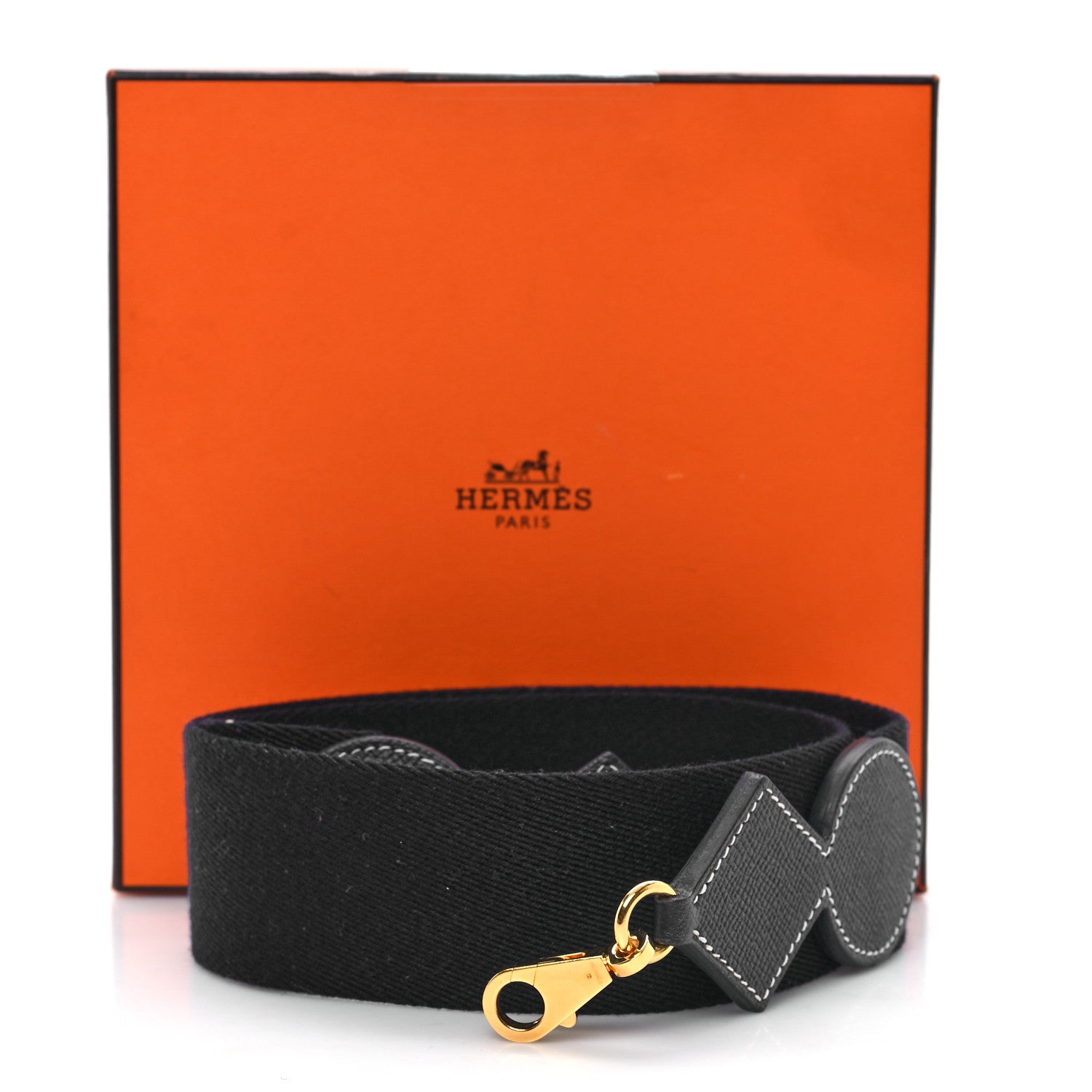 Hermes Toile Epsom Shoulder Strap Indigo Black Rouge H 5 of 5