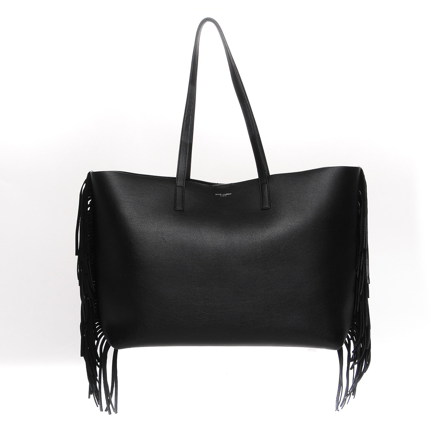 Saint Laurent Calfskin Large Fringe Shopping Tote Black 1 of 9