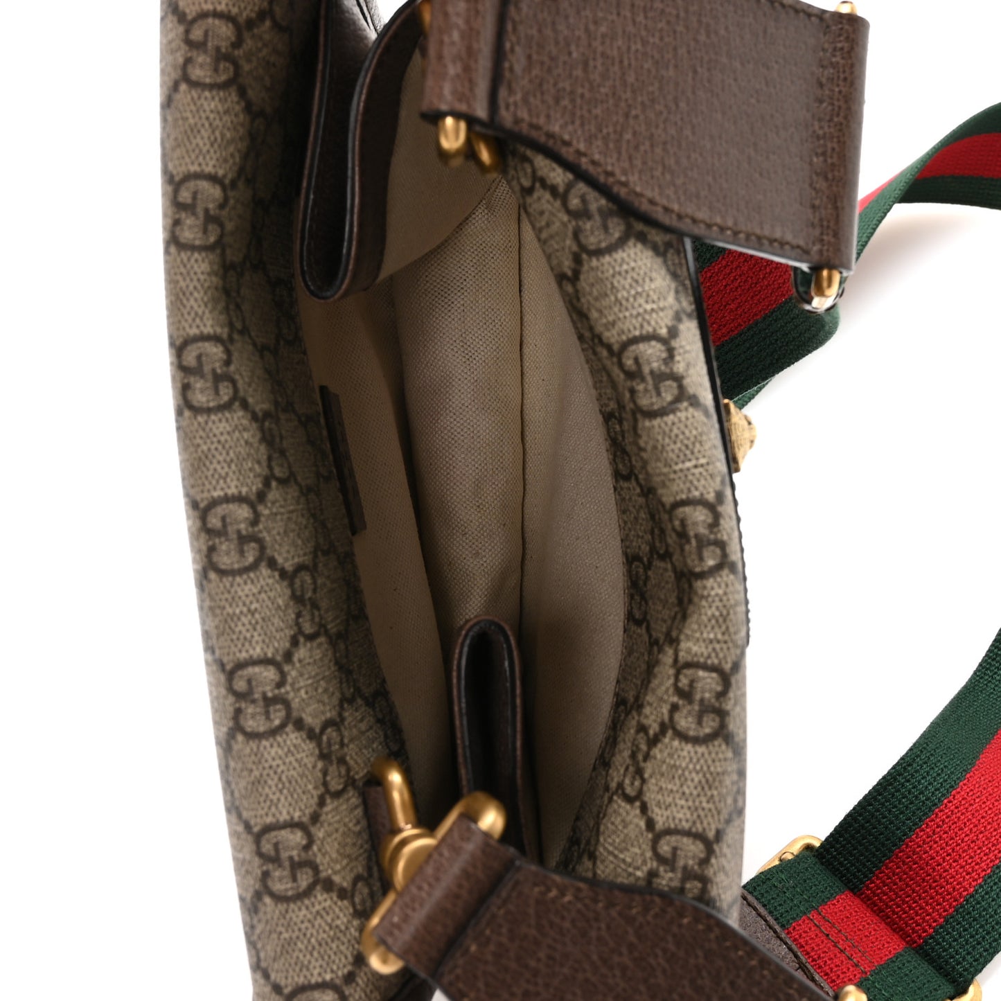 GG Supreme Monogram Web Small Neo Vintage Double Flap Messenger Bag Beige New Acero Acero