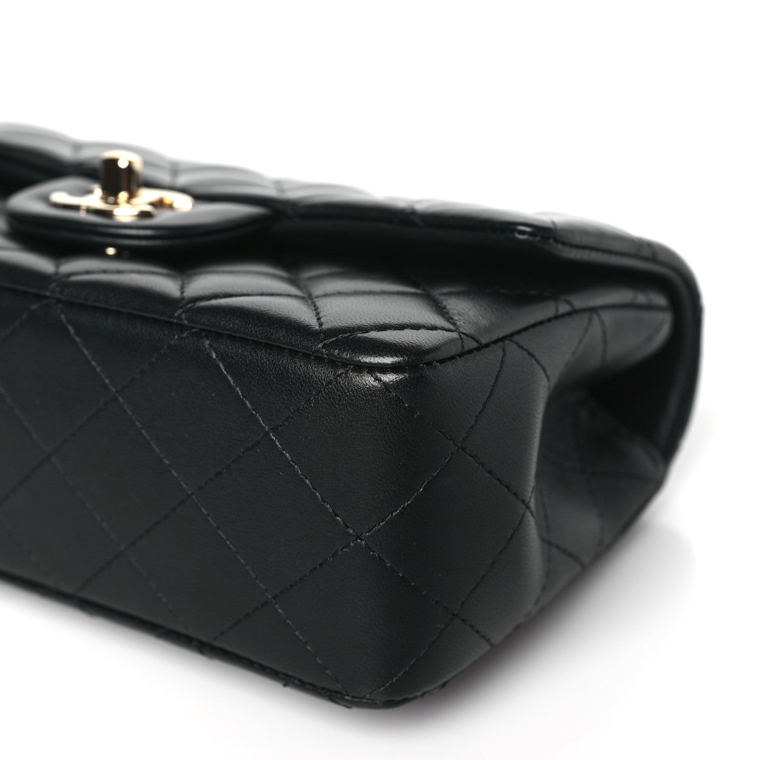 Chanel Lambskin Quilted Mini Top Handle Rectangular Flap Black 10 of 11