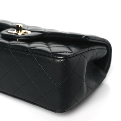 Chanel Lambskin Quilted Mini Top Handle Rectangular Flap Black 10 of 11