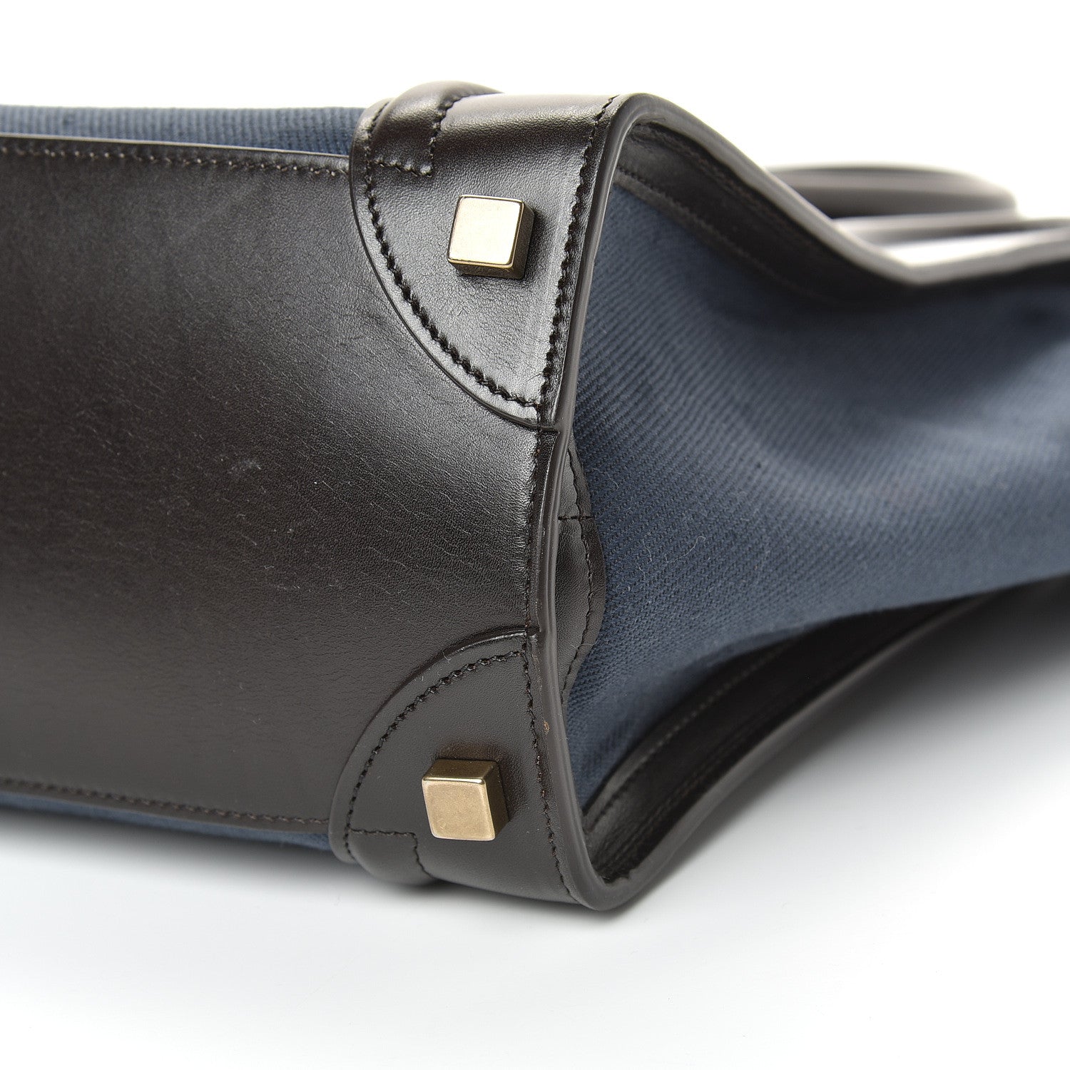 Celine Textile Smooth Calfskin Micro Luggage Dark Blue Black 9 of 17
