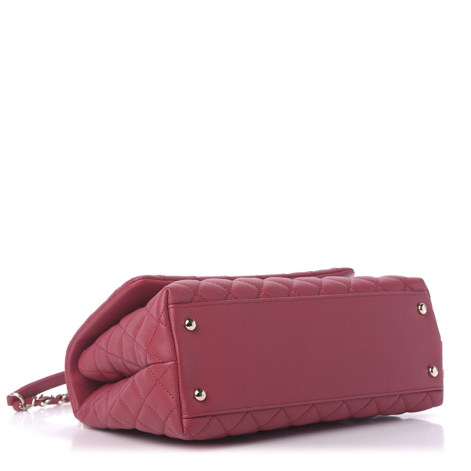 Chanel Caviar Quilted Small Coco Handle Flap Dark Pink 5 of 11