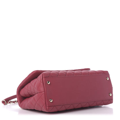 Chanel Caviar Quilted Small Coco Handle Flap Dark Pink 5 of 11