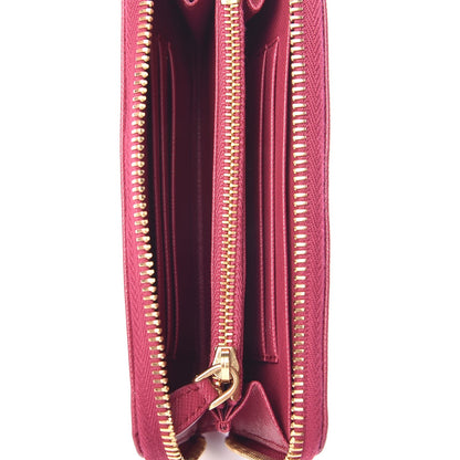 Prada Saffiano Metal Zip Around Wallet Ibisco 7 of 8