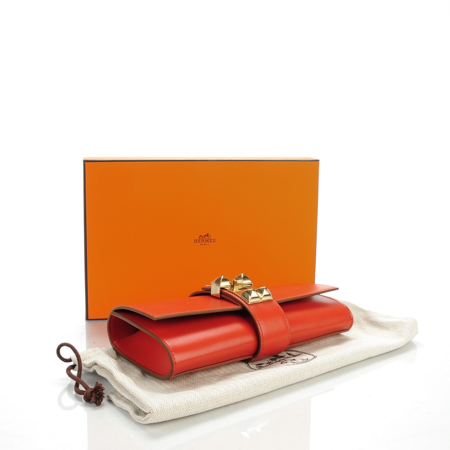 Hermes Tadelakt Medor Clutch 23 Sanguine 5 of 10