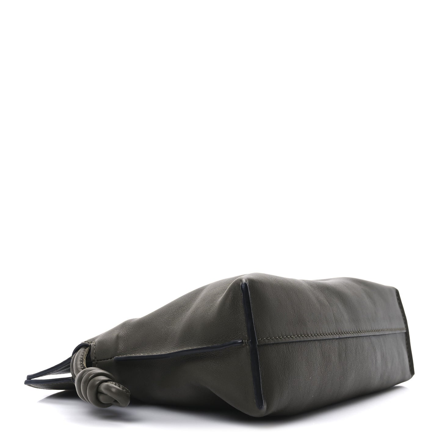 Calfskin Mini Flamenco Knot Clutch Dark Khaki
