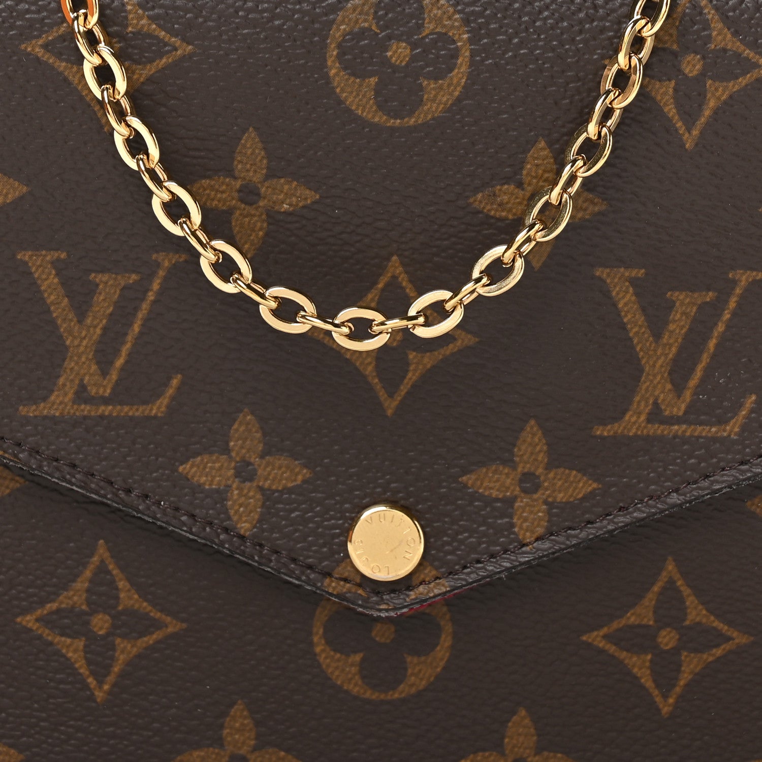 Louis Vuitton Monogram Pochette Felicie Chain Wallet Fuchsia 8 of 11