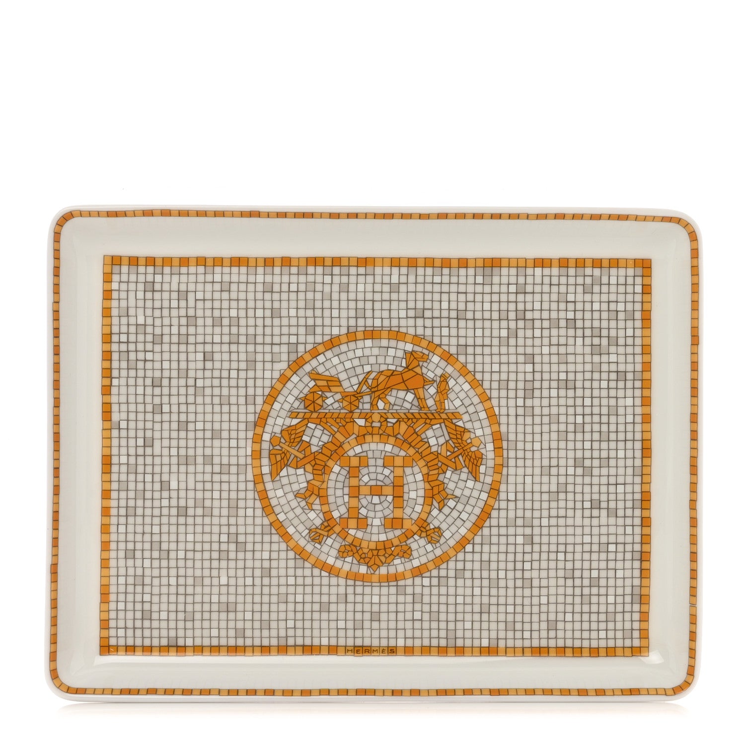 Hermes Porcelain Mosaique au 24 Gold Sushi Plate 1 of 6
