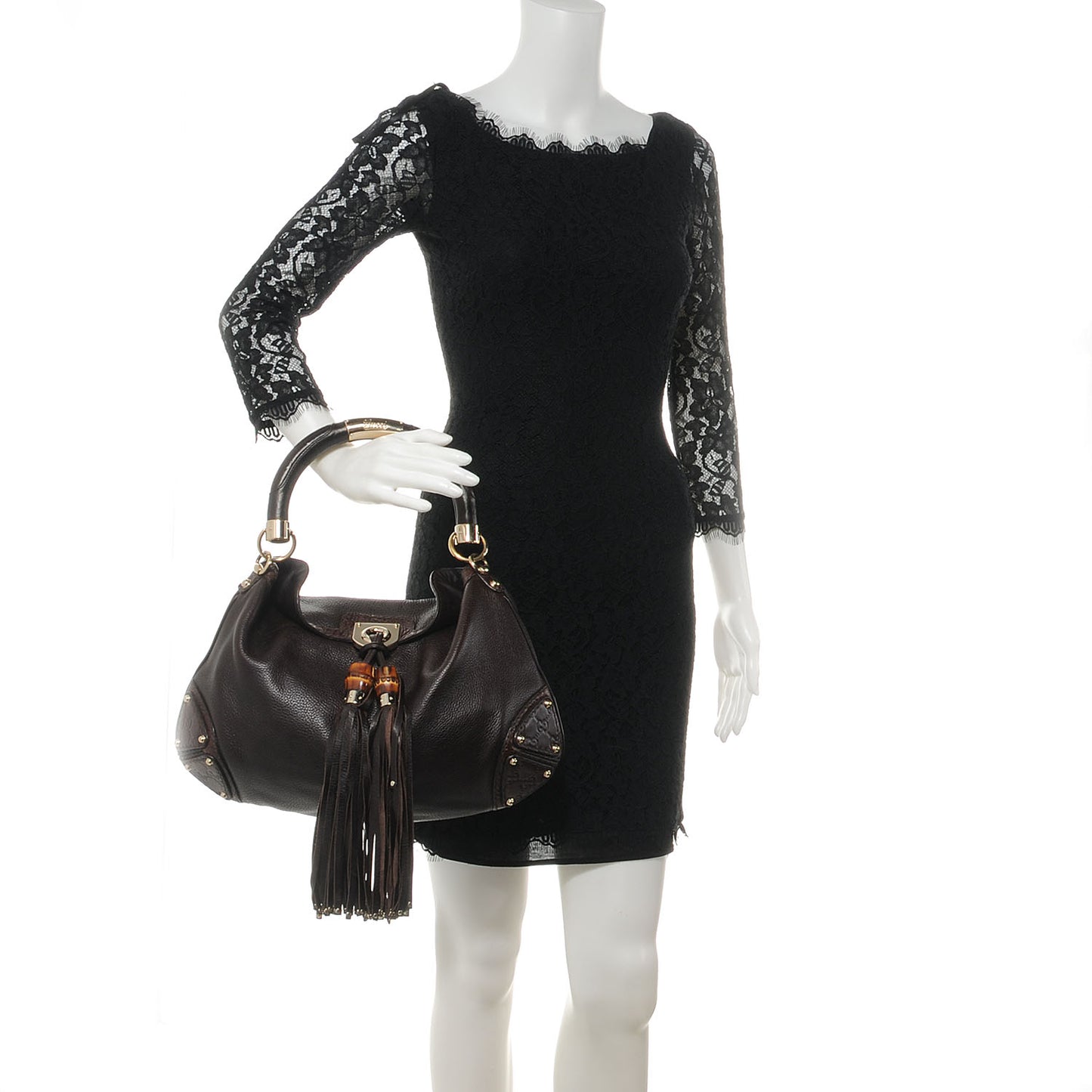 Leather Medium Indy Top Handle Bag Brown