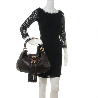 Gucci Leather Medium Indy Top Handle Bag Brown 2 of 7