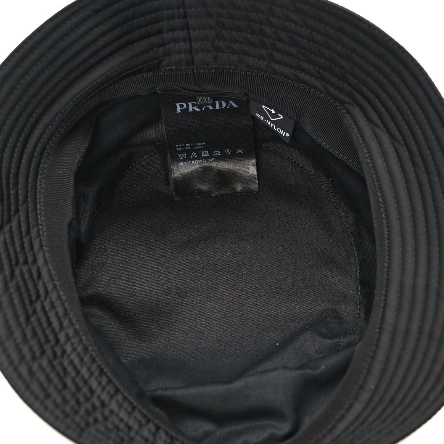 Prada Re-Nylon Metal Triangle Logo Mens Bucket Hat XXL Black 7 of 9