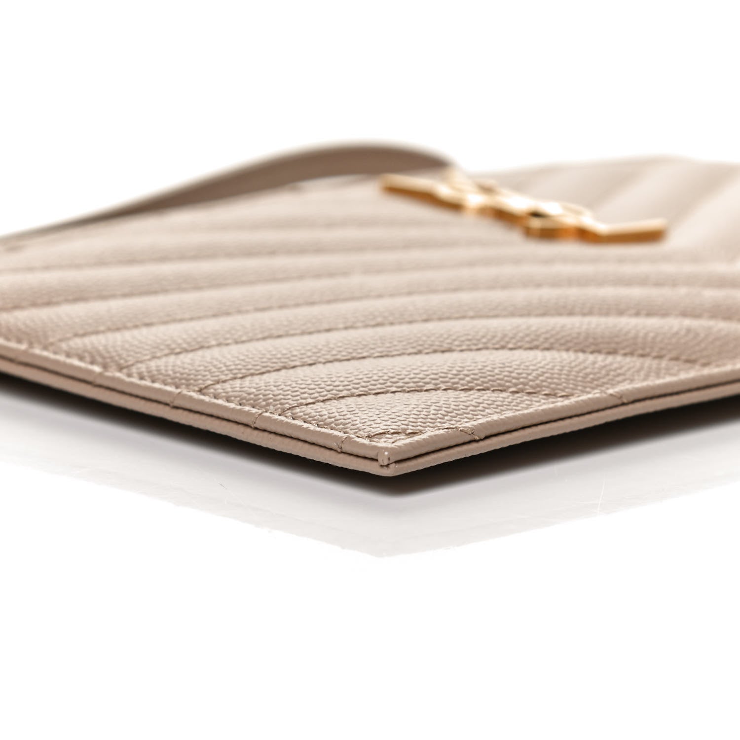Saint Laurent Grain De Poudre Chevron Monogram Large Bill Pouch Cork 10 of 11